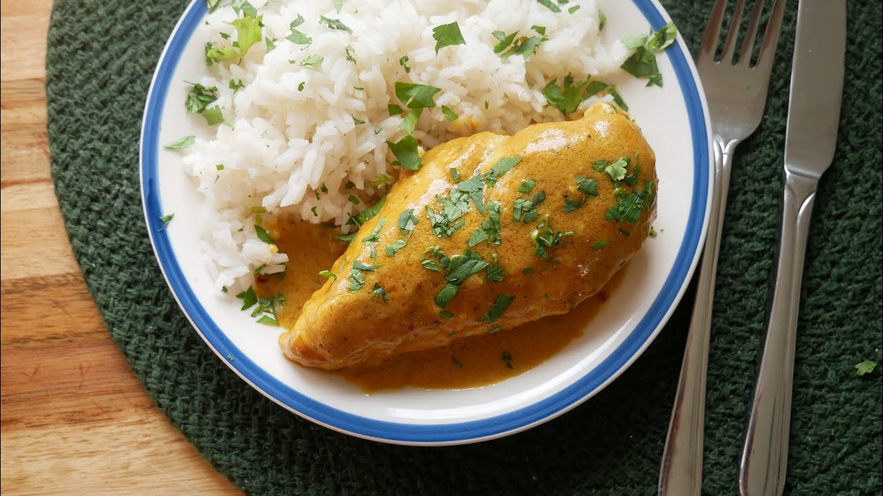 Hähnchen mit Erdnuss Sauce & Reis (Rezept) || Chicken with Peanut Sauce (Recipe) || [ENG SUBS]