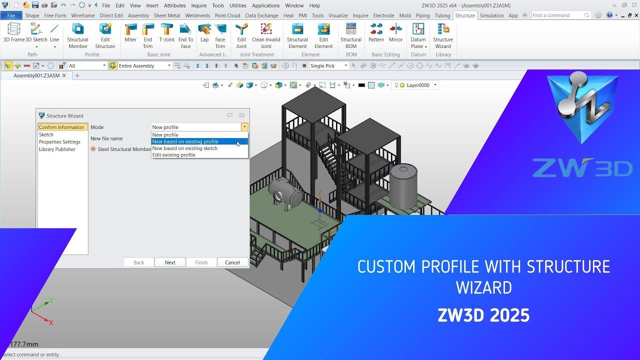 ZW3D - Tutorial - Custom Profile with Structure Wizard