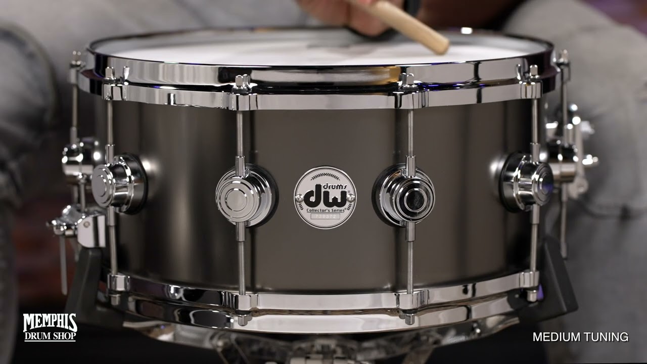DW 14x6.5 Collector's Series Satin Black Over Brass Snare Drum with Die-Cast Hoops (DRVD6514SVDBK)