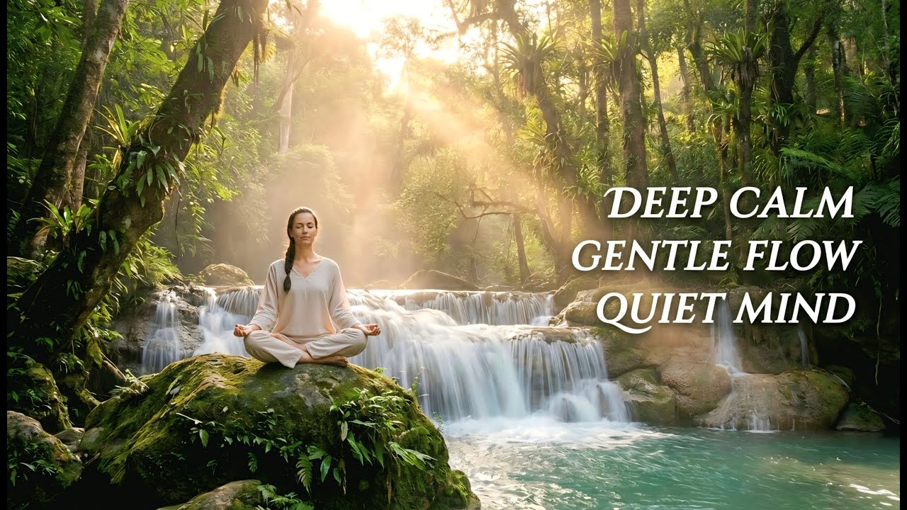 Vibraphone Meditation Music with Waterfall Visuals for a Peaceful Sanctuary