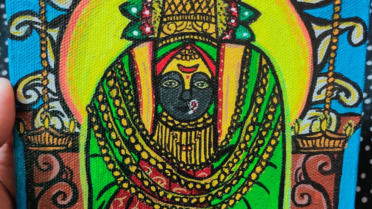Tulja Bhavani Canvas Painting/simple drawing/easy Drawing 