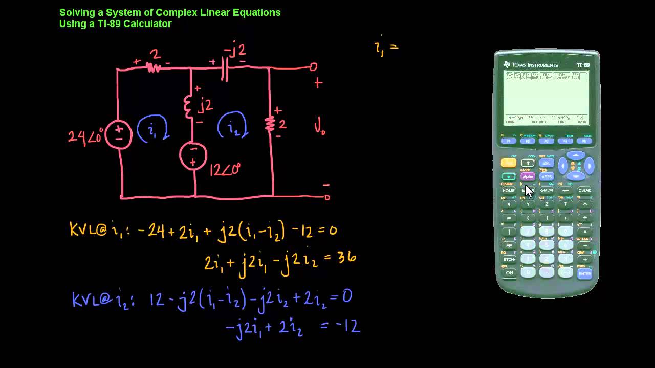 Using a TI-89 to Solve Systems of Complex Linear Equations
