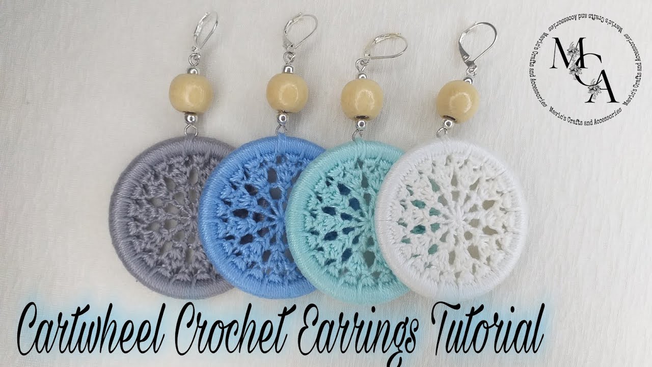 Cartwheel Crochet Earrings Tutorial