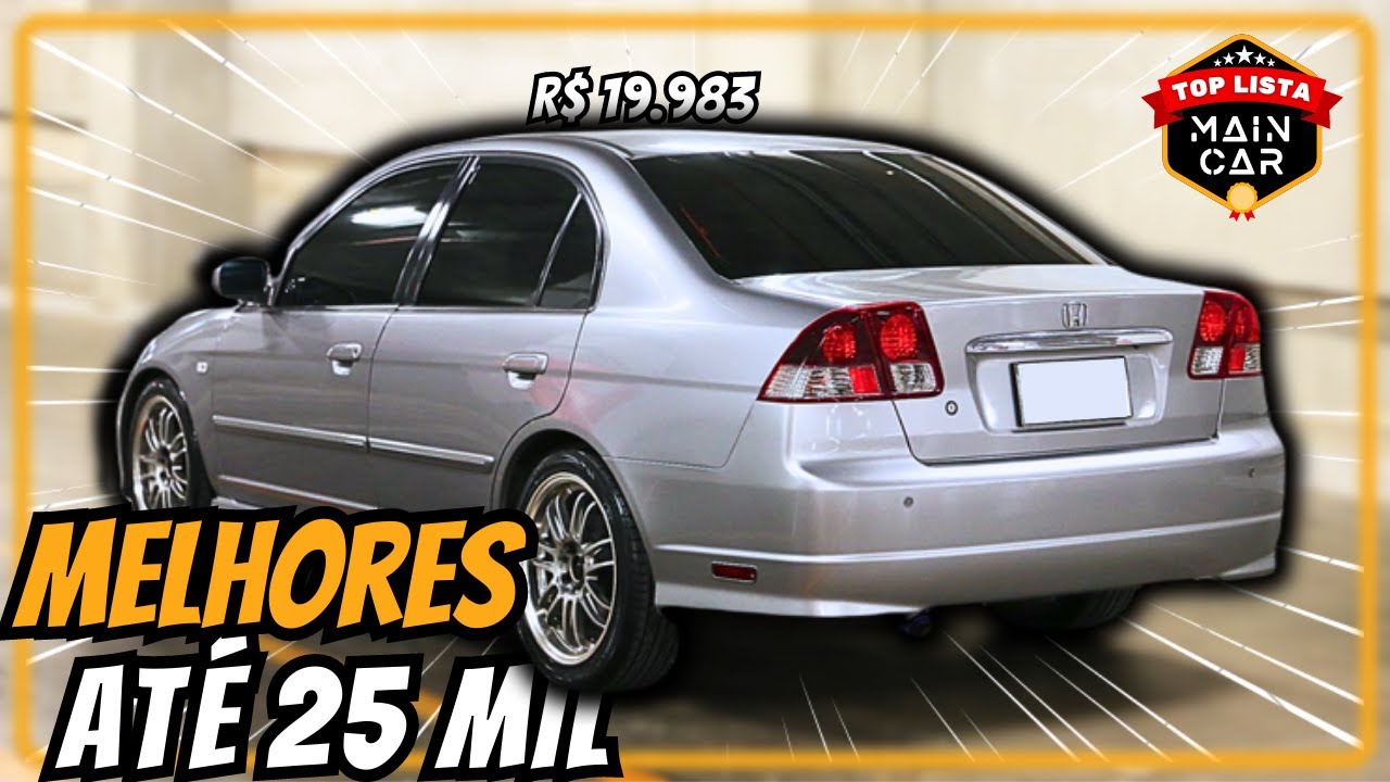 5 MELHORES CARROS até 25 mil | Baratos, Bonitos e Confiáveis🔥