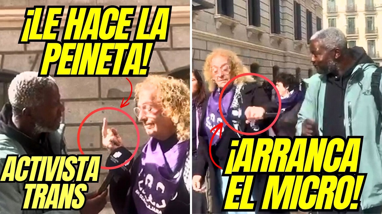 ¡¡Activista TRANS arranca el micro y hace la peineta a BERTRAND!!