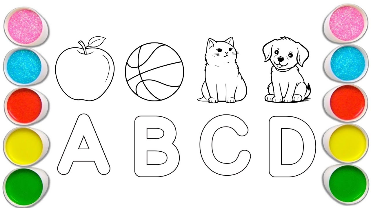 Learn A to Z ABC with Colorful Painting + Tracing 🎨 | Preschool Kids Learning | Alphabet Writing 