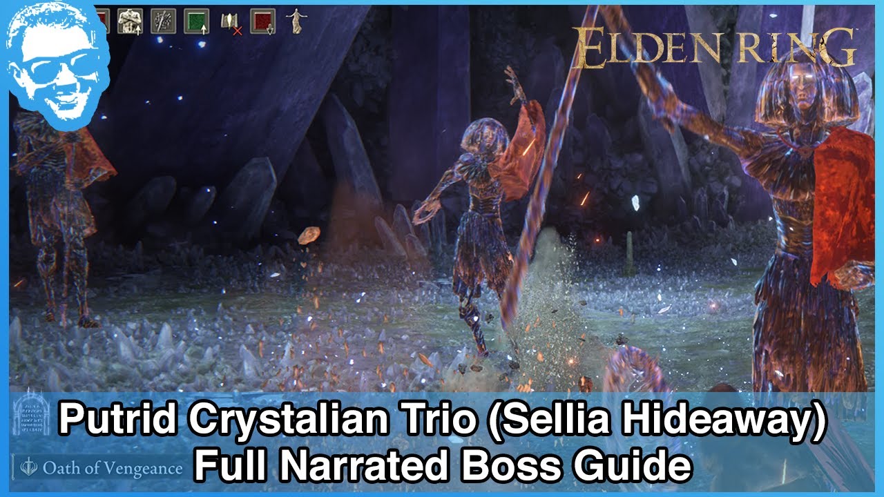 Putrid Crystalian Trio (Sellia Hideaway) - Full Narrated Boss Guide - Elden Ring [4k HDR]