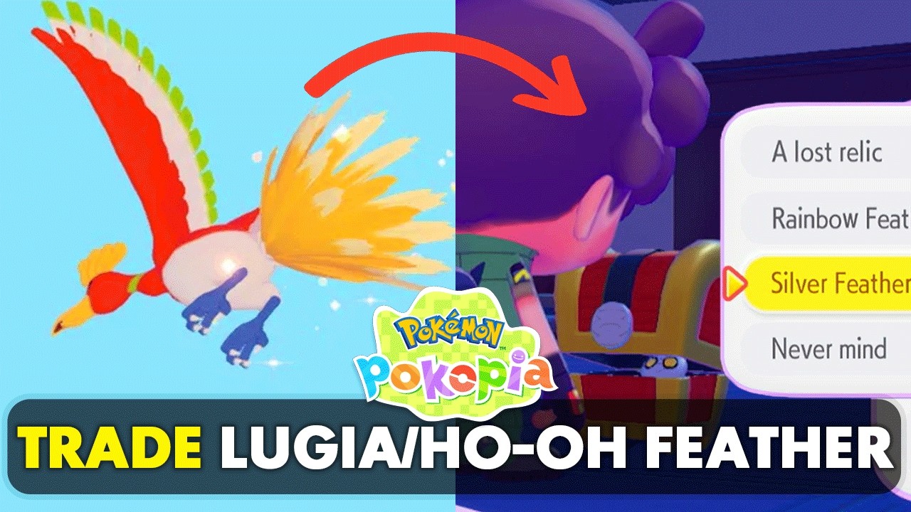 How To Trade Ho-oh & Lugia Feathers in Pokémon POKOPIA (Rainbow Feather & Silver Wing)