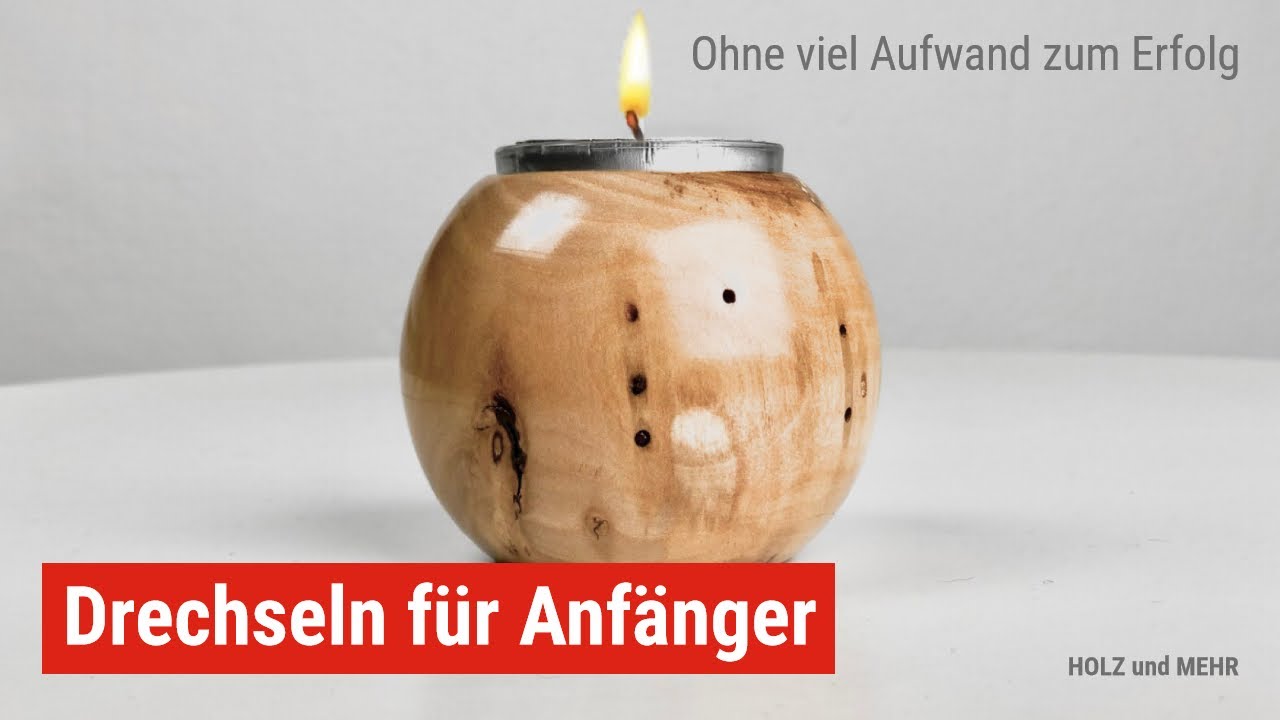 Drechseln für Anfänger | kleines Projekt aus Restholz | ohne Aufwand einen Teelicht Halter drechseln