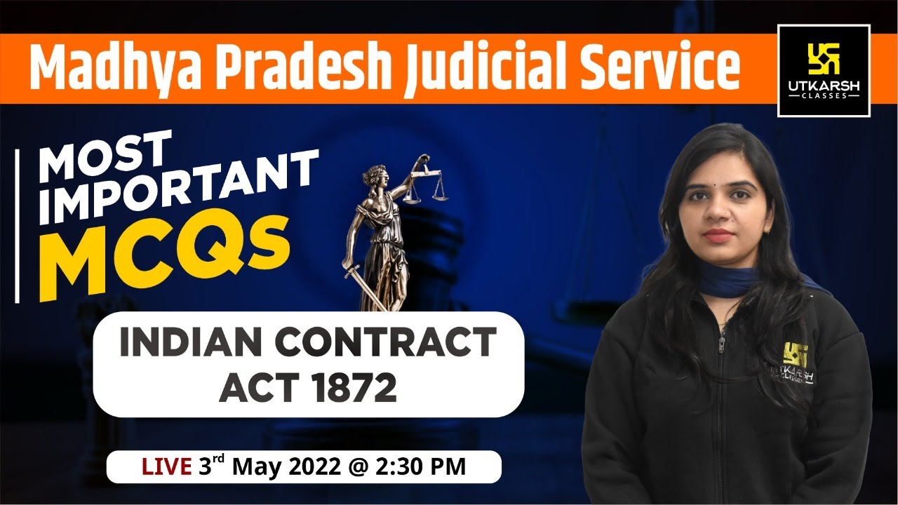 Indian Contract Act 1872 | MCQs Important | Madhya Pradesh Judicial Service | By Rekha Ma'am
