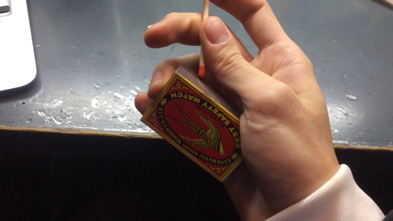 片手 マッチ 着火