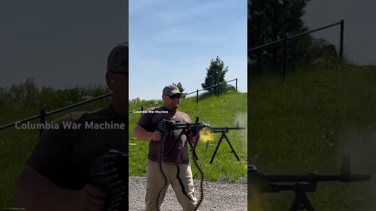 Shooting 2 pkm belt fed machine guns                 Columbia War Machine