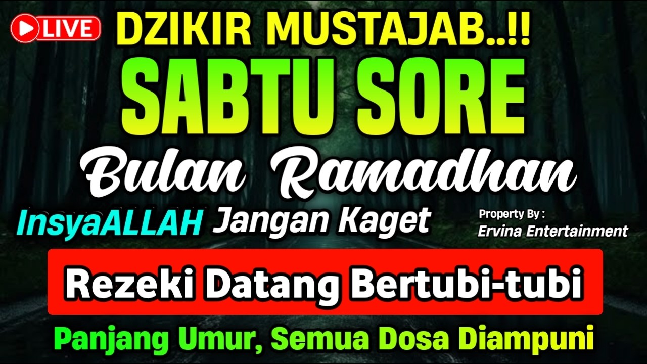 DZIKIR SORE HARI SABTU MUSTAJAB..!! Doa Pembuka Pintu Rezeki dari Segala Penjuru | DZIKIR SORE