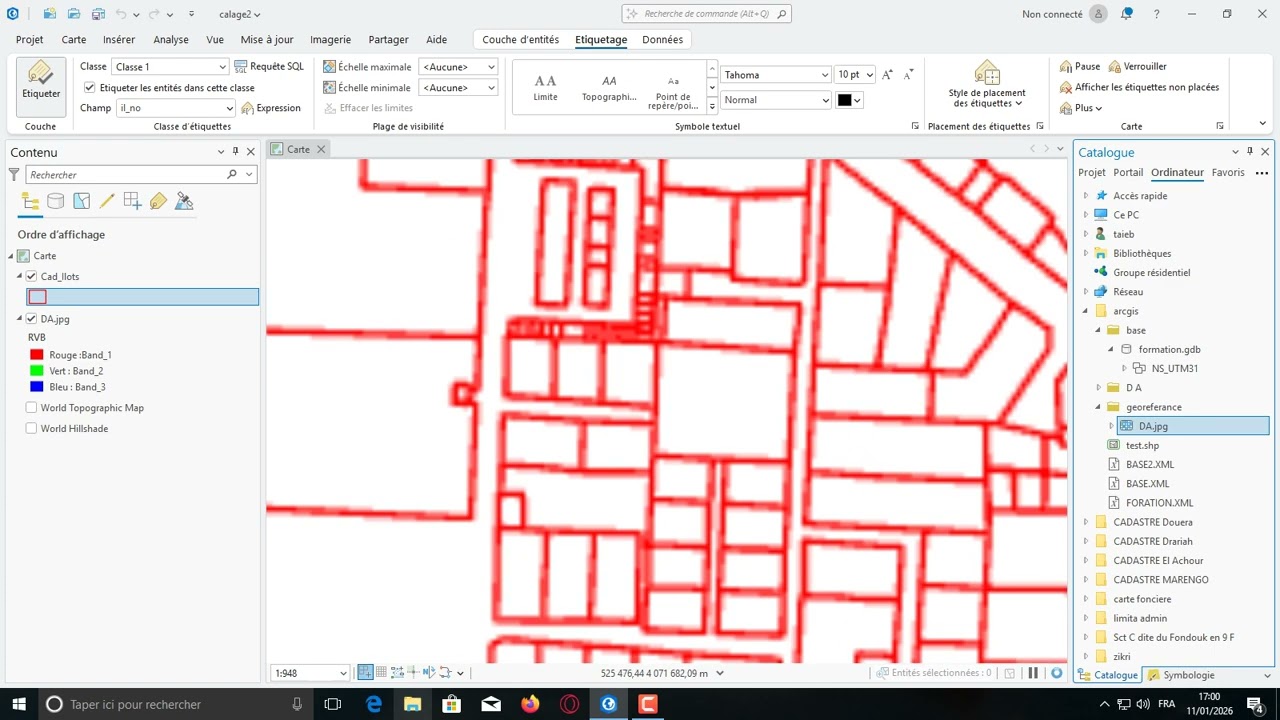 géoréférencement sur ArcGIS pro