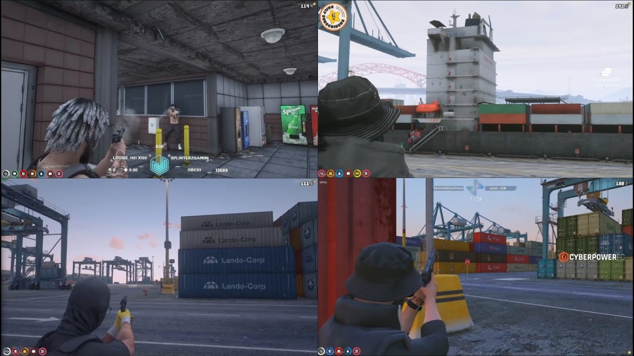 Mandem Wipe Saints 6v7 At The Docks (Multi POV) | NoPixel Mandem GTA RP