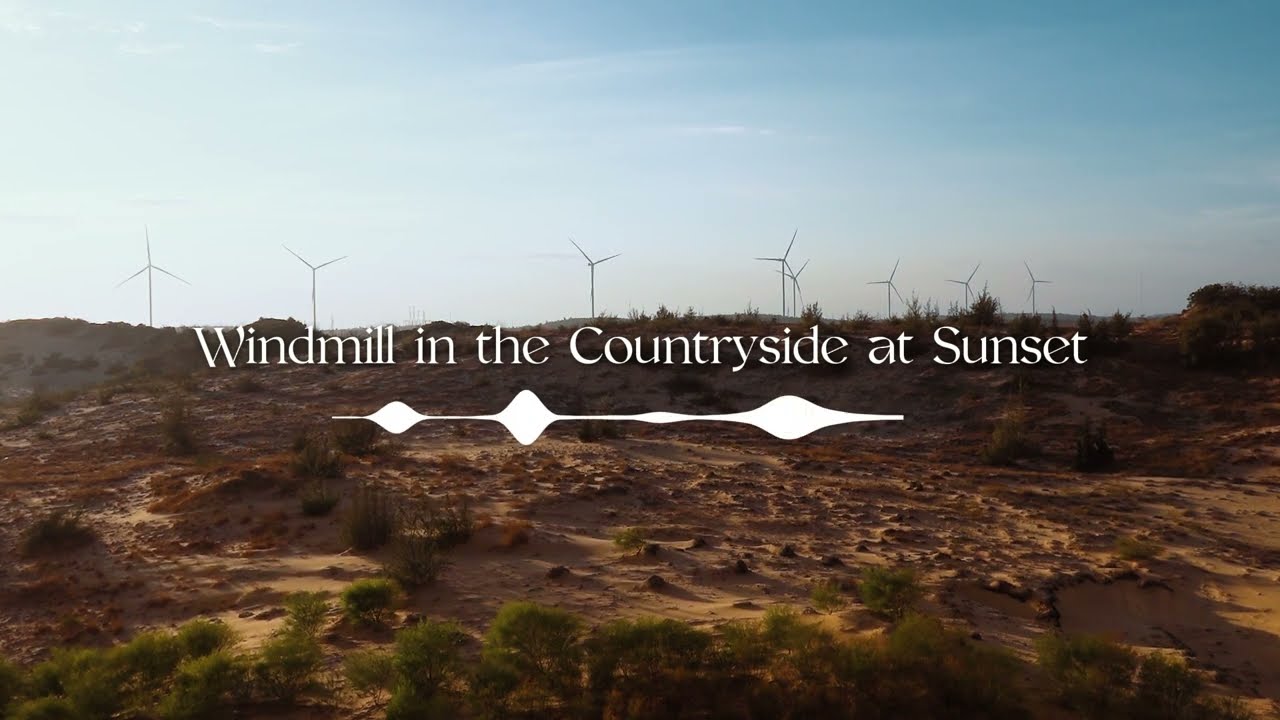 Windmill in the Countryside at Sunset 🌅 | Nature Sounds for Sleep
