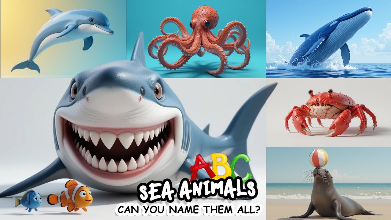 ABC Sea Animals Names | Learn Ocean Animal Names | Fun Learning Song for Kids