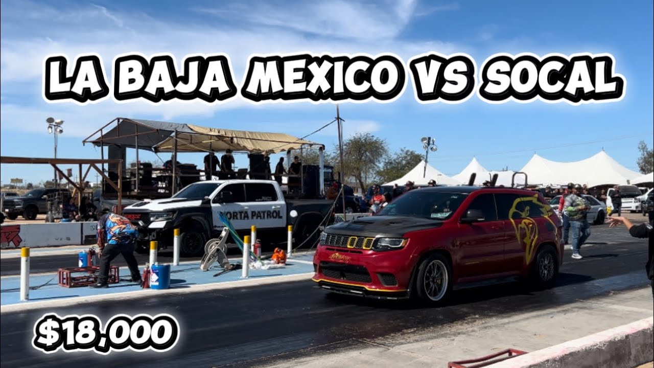 LA BAJA MEXICO 🇲🇽 VS SOCAL $18000 #trackhawk #foxbody #nitrous #fbody #mexico #racing #fbody #srt