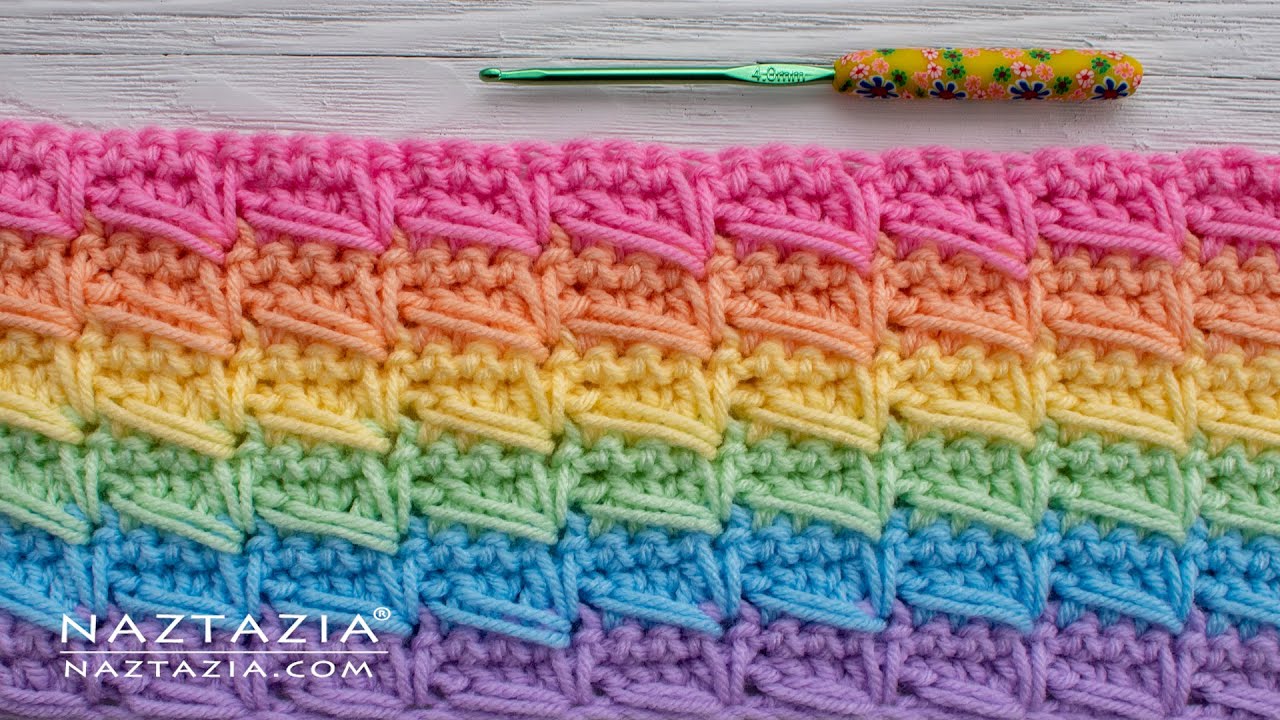 HOW to CROCHET CONNECTED CROSS OVER STITCH - Fast and Easy Scarf and Blanket Stitches by Naztazia