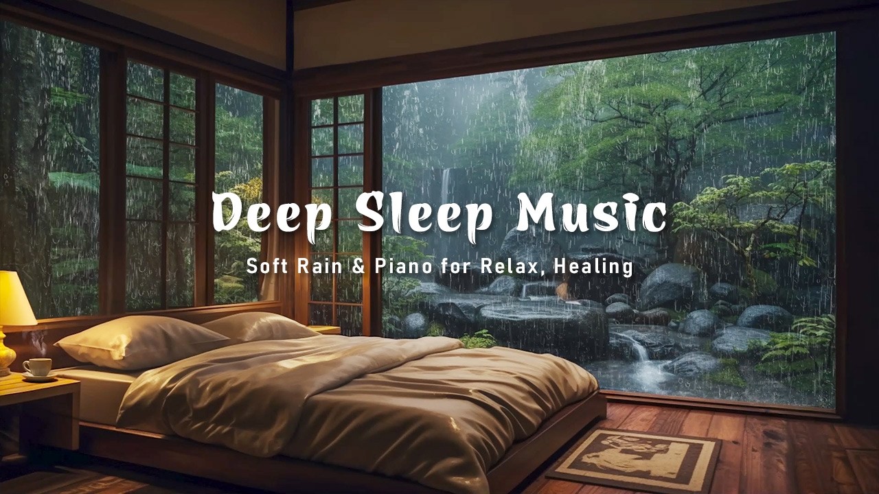 Soft Piano & Rain for Quiet Hours Calm - Inner Peace in Warm Bedroom