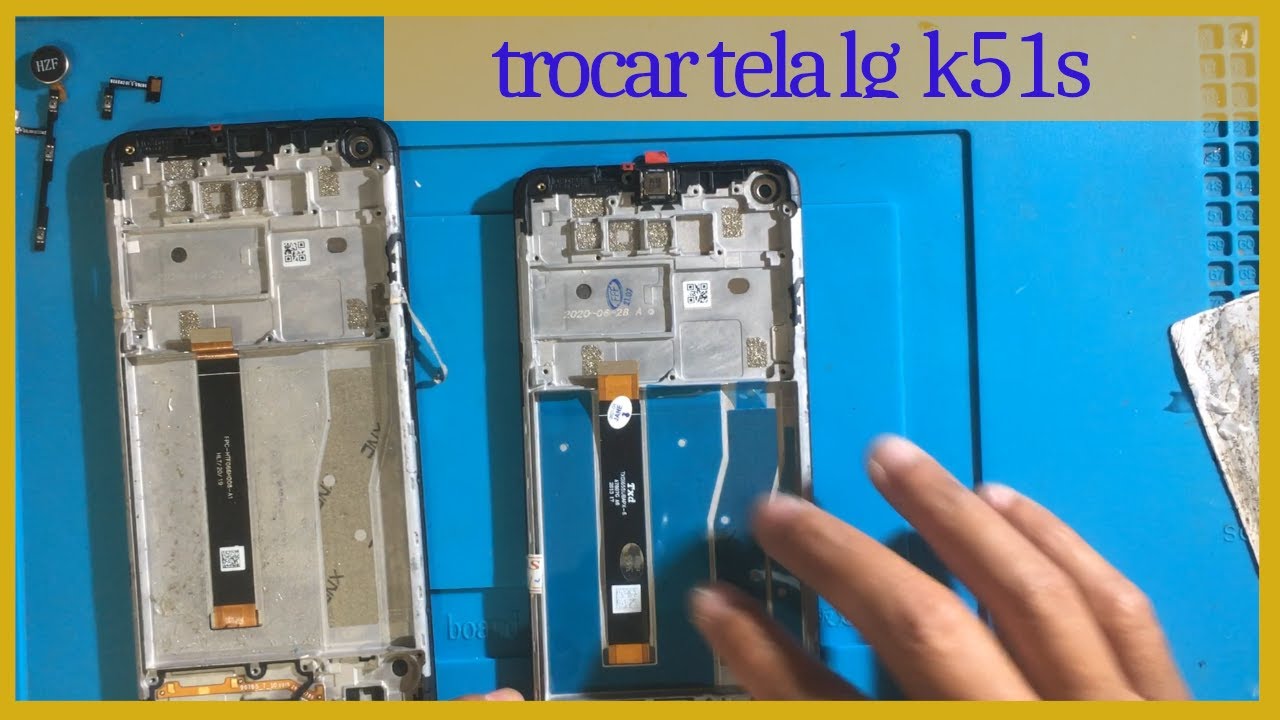 como trocar a tela do lg k51s - frontal completa display lcd e touch