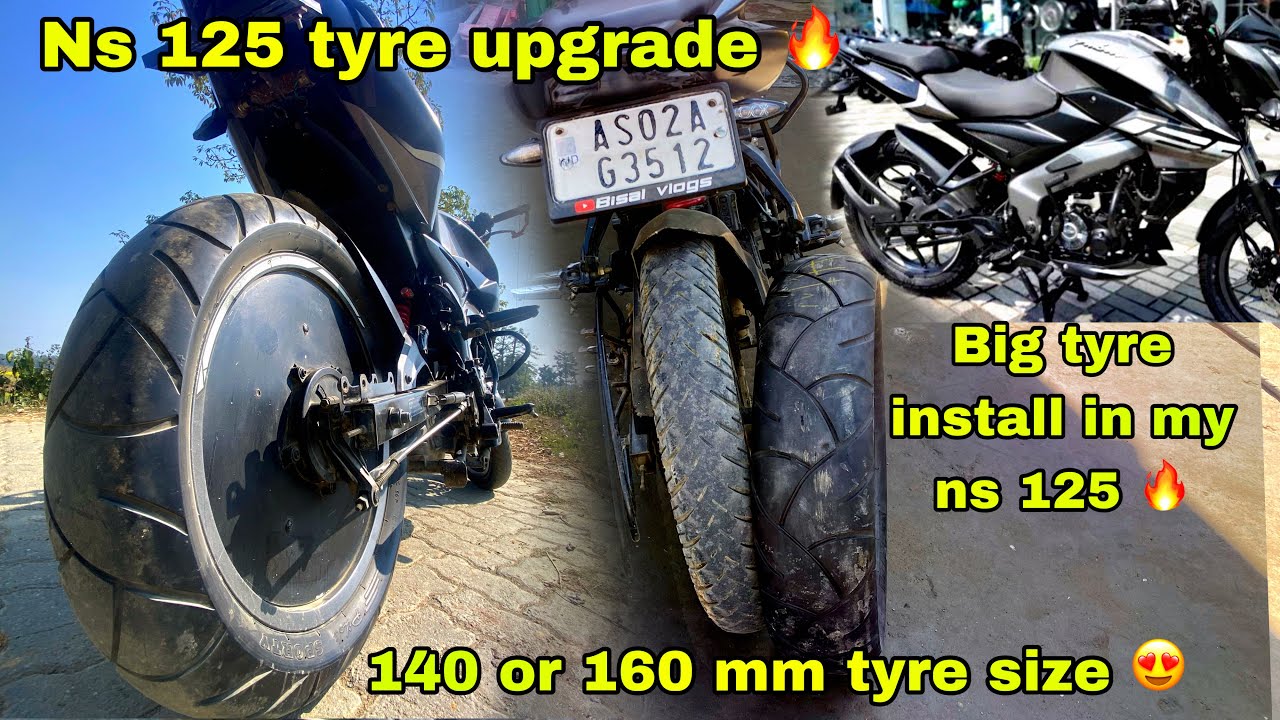 Ns 125 tyre upgrade  🔥 || 140 mm or 160 mm size ?🤔 ||  big tyre 😍 #ns125modified