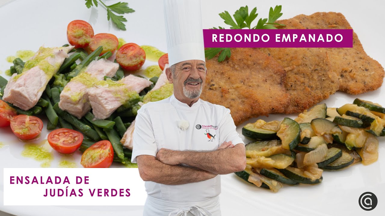 Ensalada de judías verdes 👨🏻‍🍳​ Redondo empanado con Karlos Arguiñano 👌​