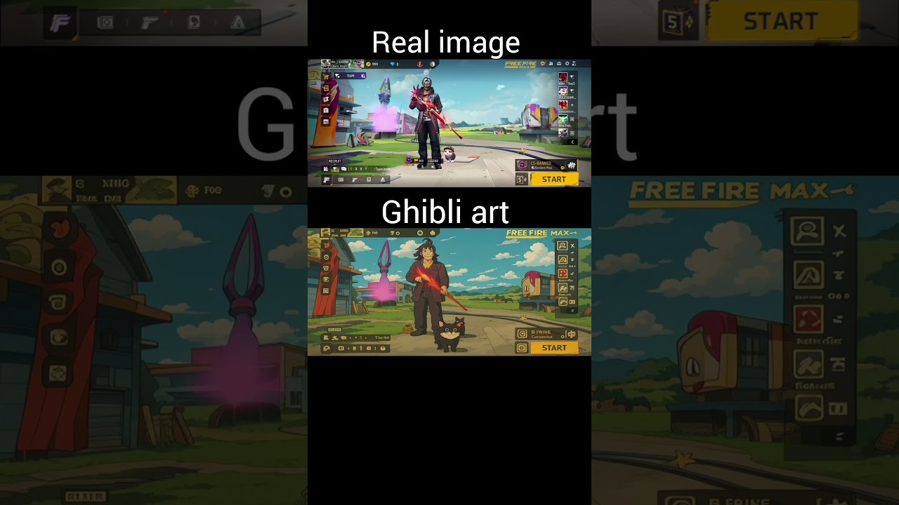 Free fire x Ghibli edit 😏Free fire convert into Ghibli art with help of AI #freefire #ghibli