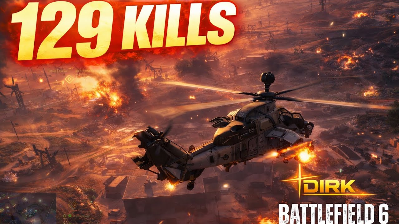 Attack Helicopter Gameplay: 129 Kills + Jet TOW Kill (BF6)