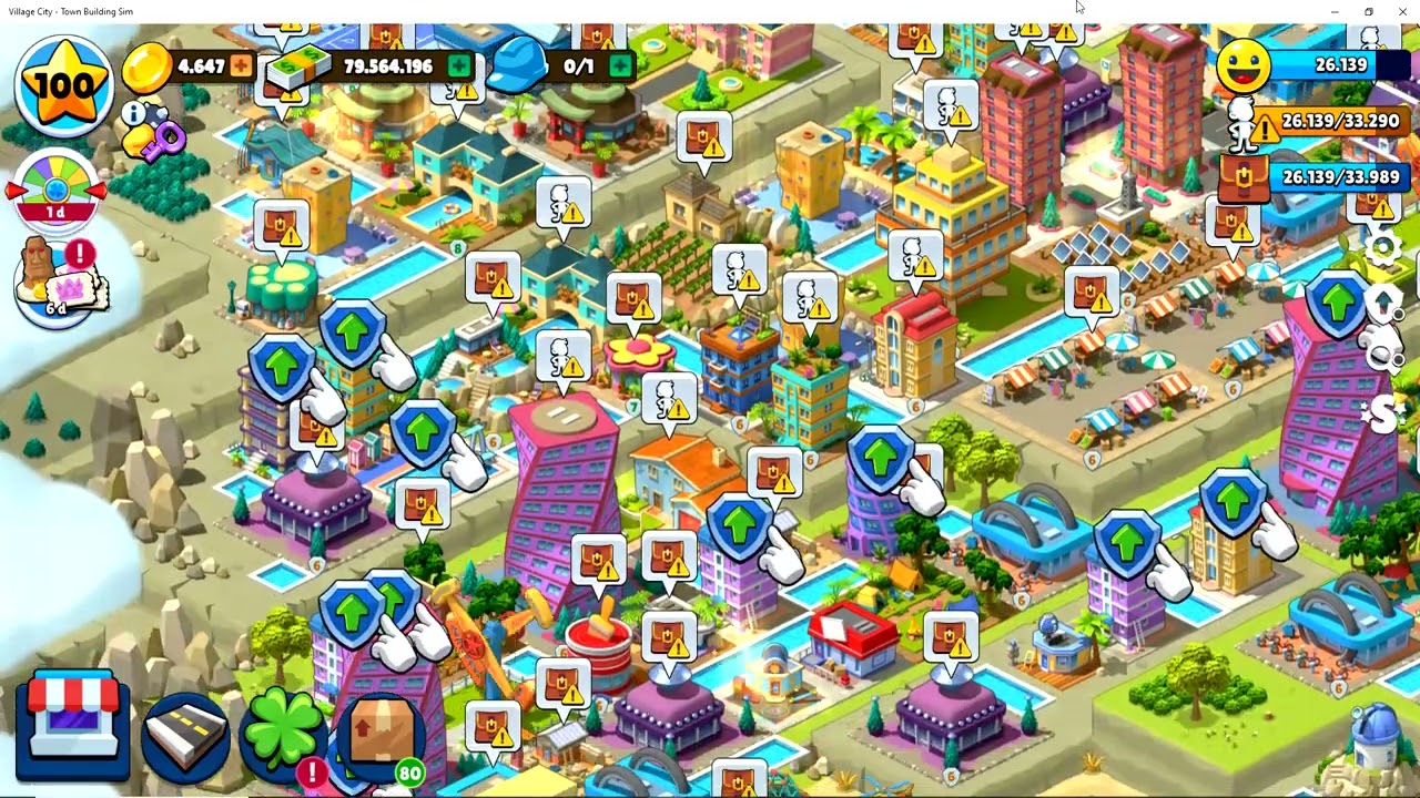 VILLAGE CITY: TOWN BUILDING SIM (DIA 476) LV 100 (MAX)
