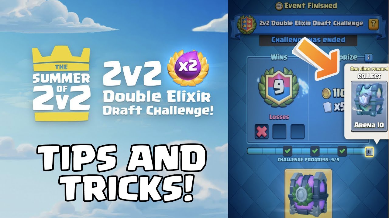 I GOT THE LEGENDARY !!! - 2V2 2X ELIXIR DRAFT CHALLENGE TIPS AND TRICKS!