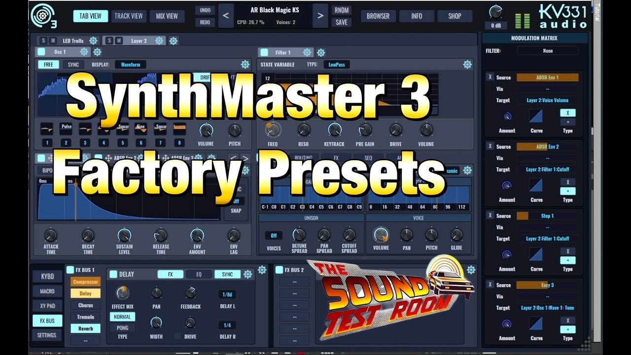 SynthMaster 3 — пошаговое руководство по заводским настройкам и аудио KV331. Весенняя распродажа ...