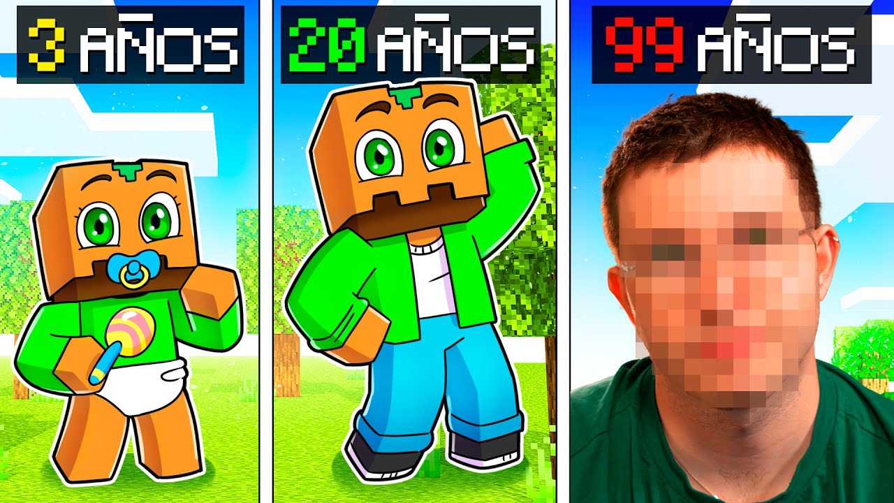 NACIMIENTO a MUERTE de YOUTUBER REALISTA en Minecraft!