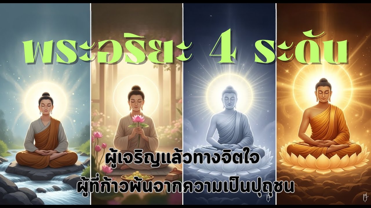 พระอริยะ 4 ระดับ คืออะไร? | โสดาบัน สกิทาคามี อนาคามี อรหันต์ อธิบายเข้าใจง่าย