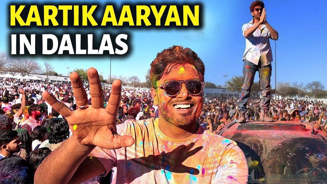 अमेरिका में होली celebration with Kartik Aaryan, Dallas, TX