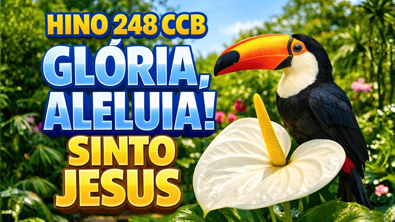 HINO 248 CCB - Glória, Aleluia! Sinto Jesus - HINÁRIO 5 - Hino Cantado COM LETRA