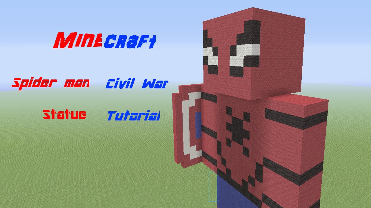 Minecraft  Spider man  (Civil War)  statue tutorial