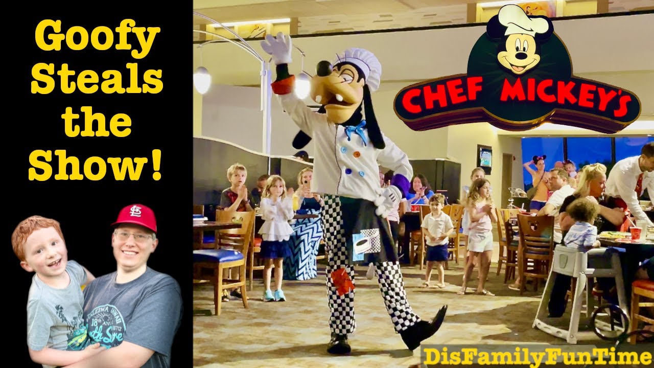 Dancing Goofy at Chef Mickey's Restaurant at Walt Disney World's Contemporary Resort