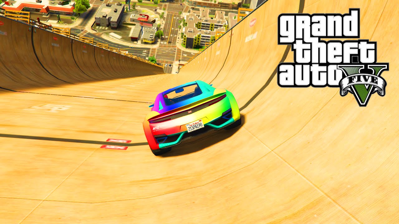GTA 5 PC Mods - MEGA RAMP STUNTS MOD - GTA 5 RAMP MOD STUNTS & FUNNY MOMENTS!