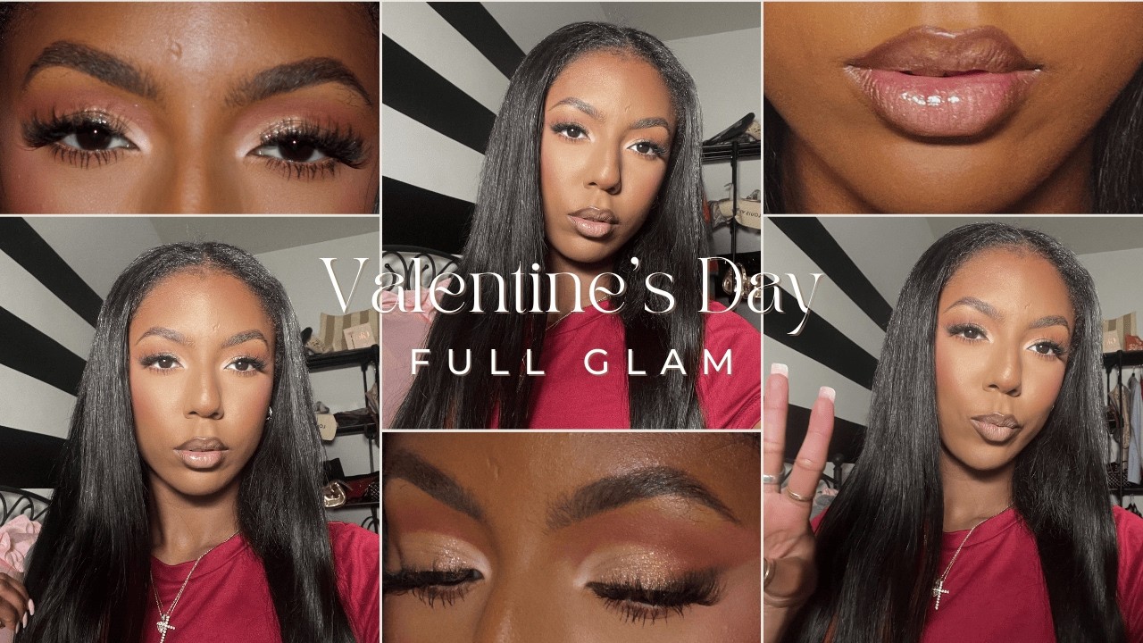 Last Minute Valentine's Day Full Glam Makeup | Blushed and Bronzed
