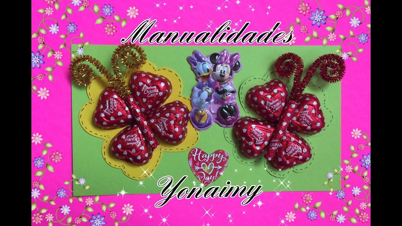 MARIPOSAS DE CHOCOLATES PARA DETALLE DEL DIA DEL AMOR Y LA AMISTAD