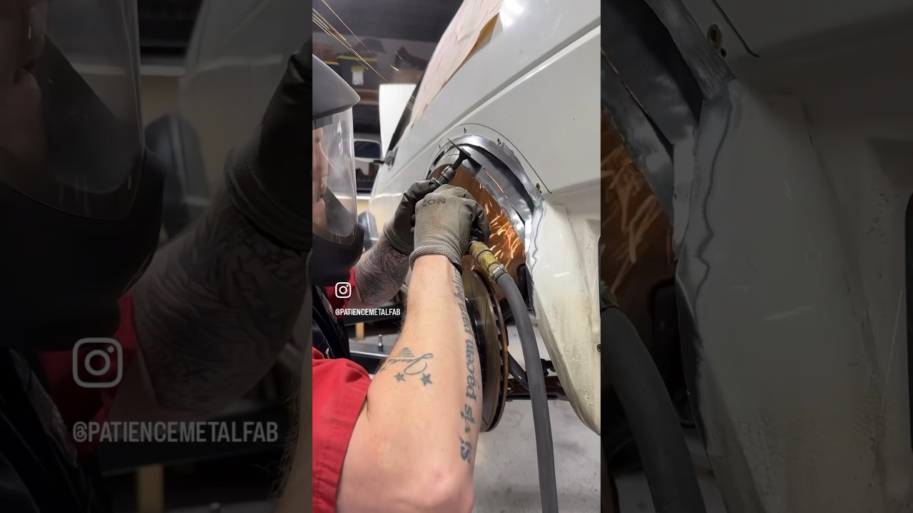Cutting, hammering and welding fenders on a VR6, AWD MK2 Golf to fit BBS wheels with wide flares!