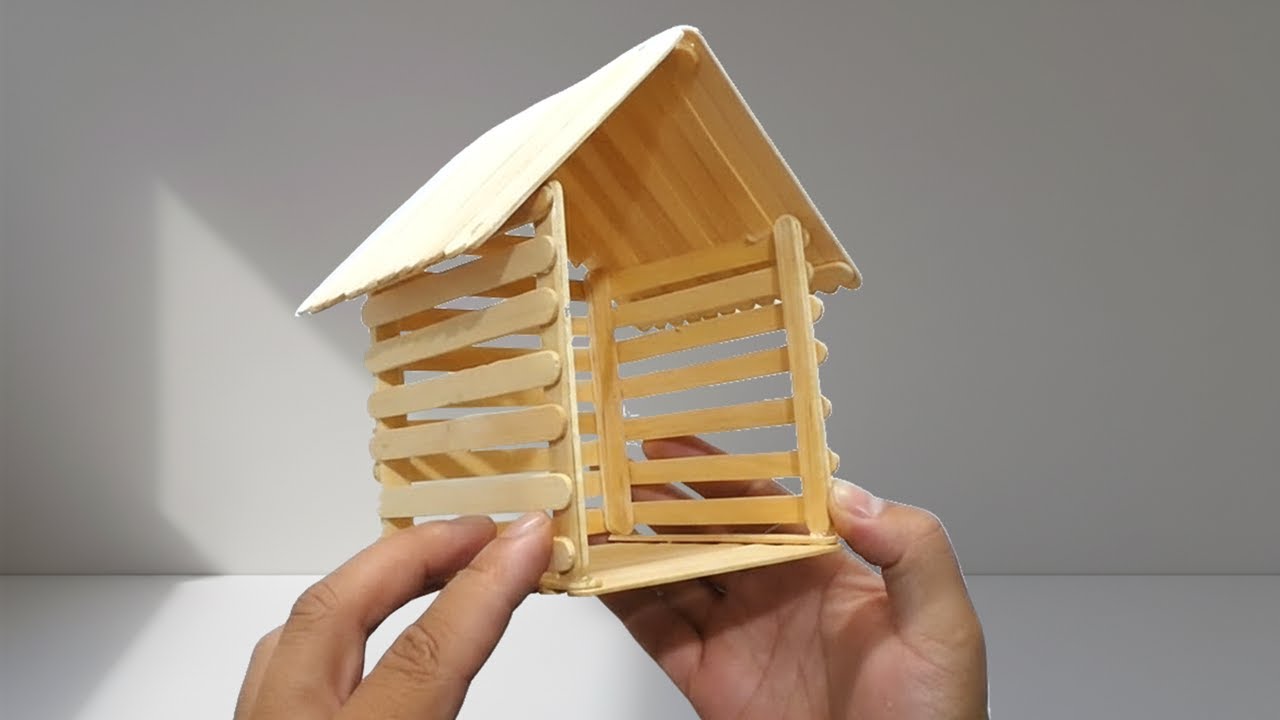 Aprenda Agora! Casa Feita com Palitos de Picolé – FAÇA VOCÊ MESMO