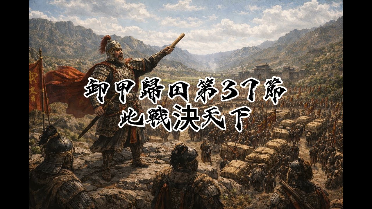 37卸甲歸田系列，多為史詩曲風，以戰爭為題材，目的是讓人深省戰爭，並願天下永無戰事。此曲此戰決天下，希望各位能喜歡。Excelente música con IA、Epic genre、AI音樂。