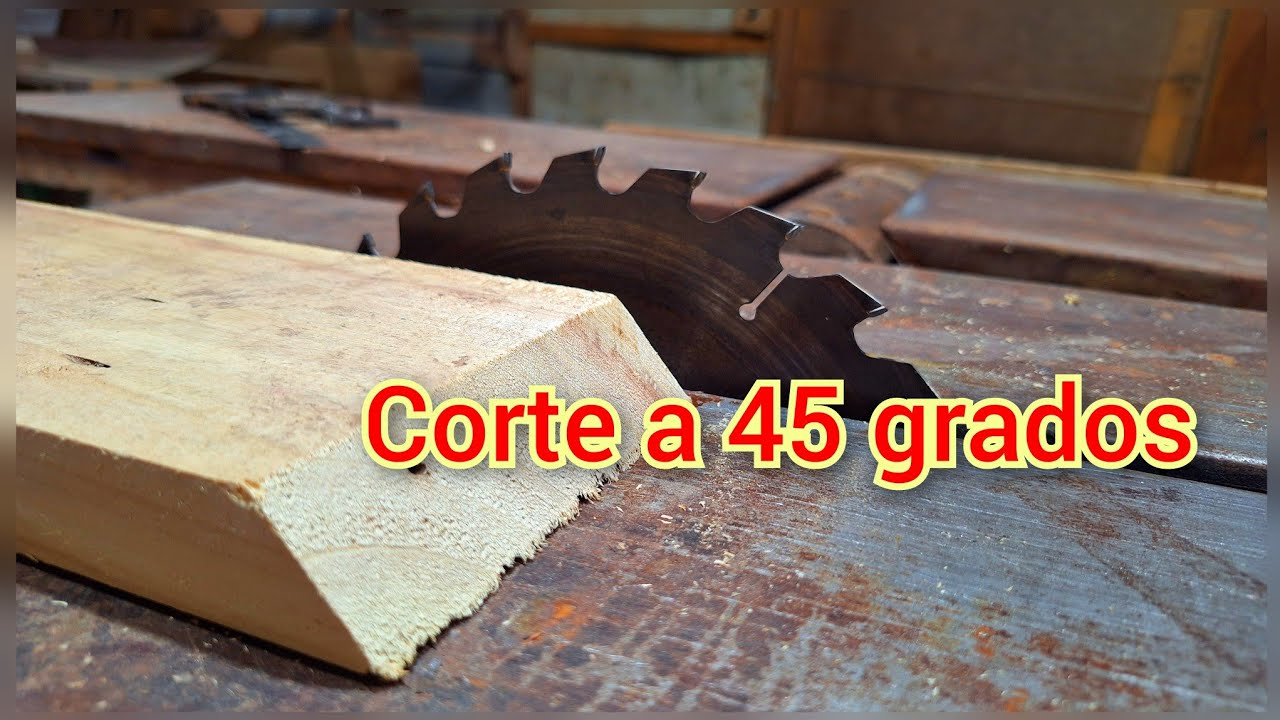 Corte a 45 grados en madera sin inclinar disco de corte