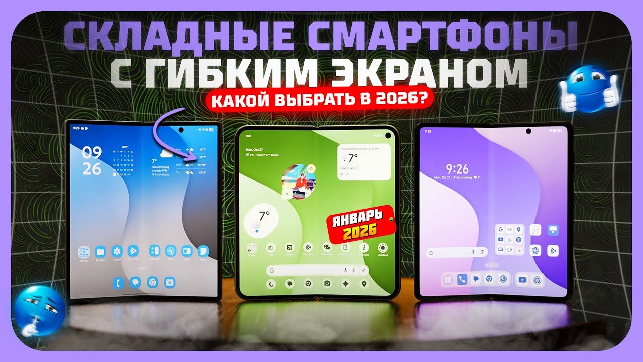 Лучшие складные смартфоны с гибким экраном в 2026 году