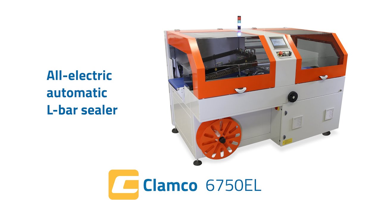 Clamco 6750EL Automatic L-Bar Sealer—all electric shrink wrap machine for wrapping products