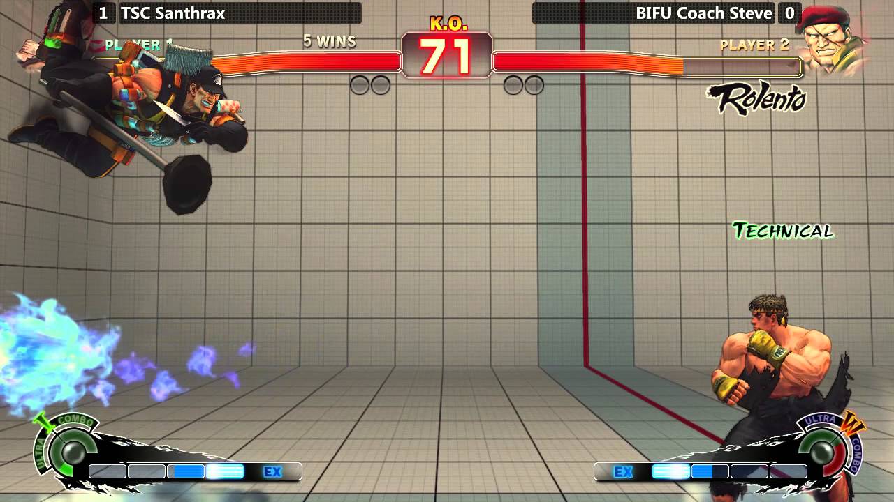 USF4 @ NLBC #113 - TSC Santhrax (Ryu) vs BIFU Coach Steve (Rolento) [720p/60fps]