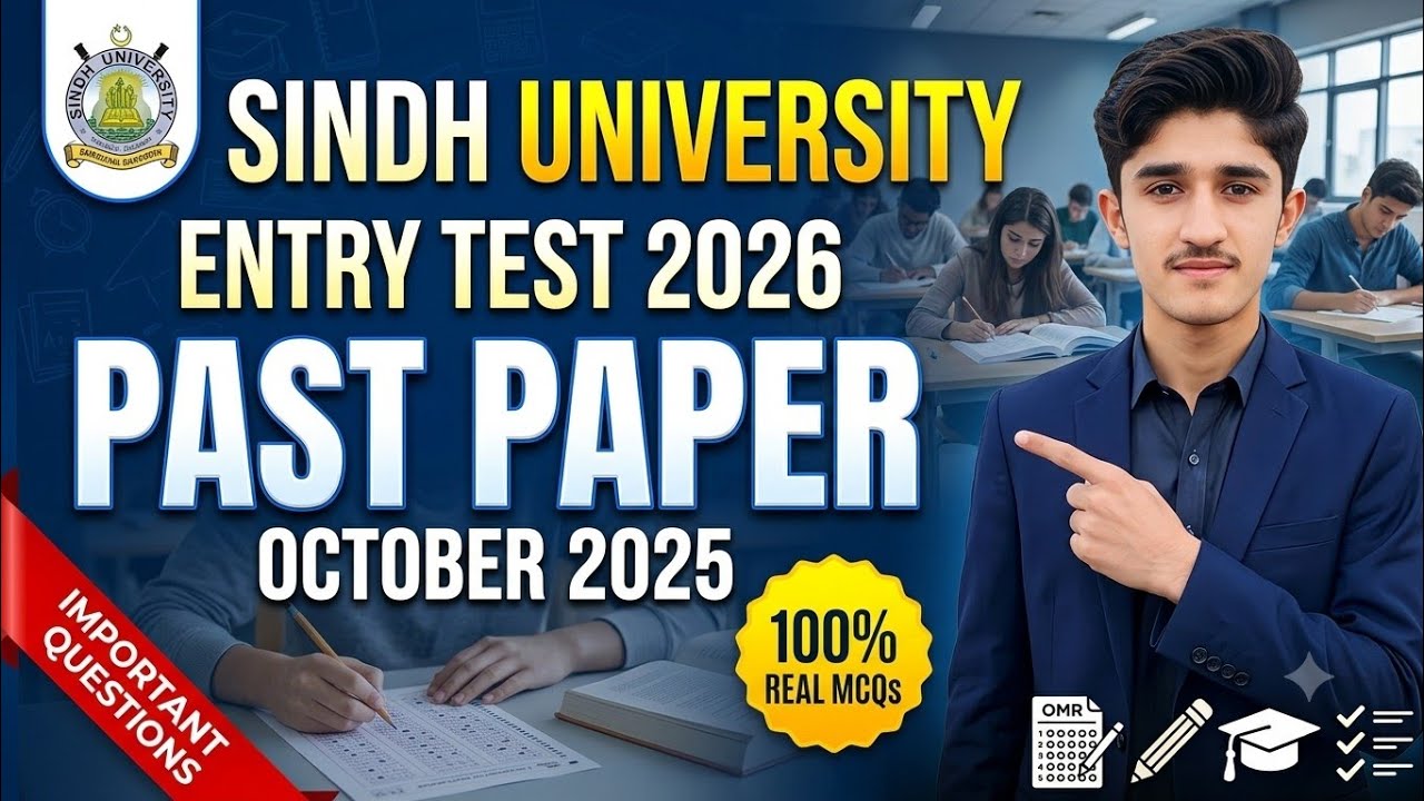 Sindh University Entry Test 2026 | General Knowledge Past Paper (October 2025) | Important MCQs 