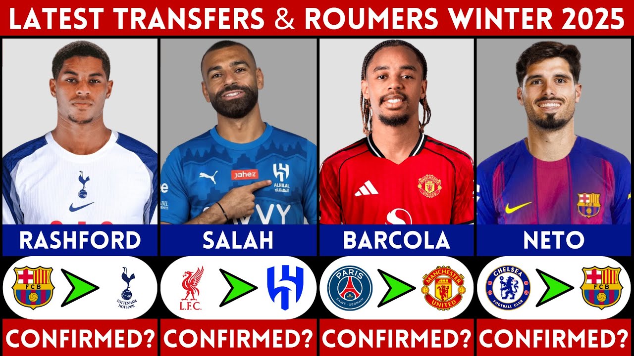 🚨 LATEST CONFIRMED TRANSFER NEWS AND RUMOURS WINTER 2026 | RASHFORD, SALAH, PEDRO NETO, BARCOLA....